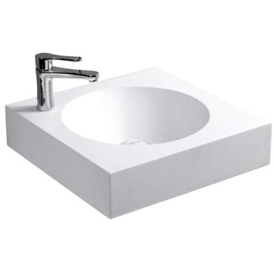 Poly marble rectangular countertop bathroom wash basin M666