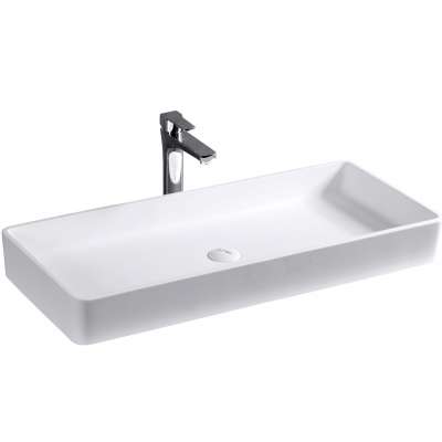 Customize artificial stone long rectangular bathroom countertop basin