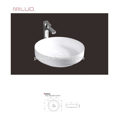 Hot sale round solid surface artificial stone basin-countertop basin M656