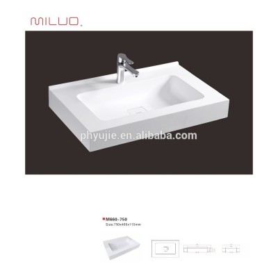 Modern shampoo faux stone rectangular countertop basin M660-750