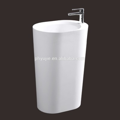 cast stone resin pedestal sink- artificial stone bathroom pedestal basin