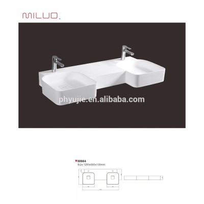 Promotional double bowl sink wash basin countertop sink M664