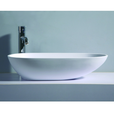 Solid surface white wash basin counter