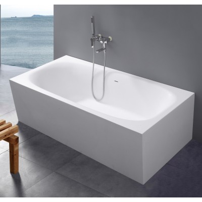 Freestanding stone resin bathtub-solid surface bathtub-rectangular stone bathtub