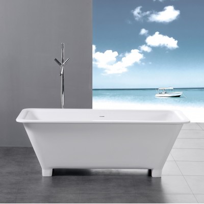 Popular solid surface freestanding stone rein bathtub