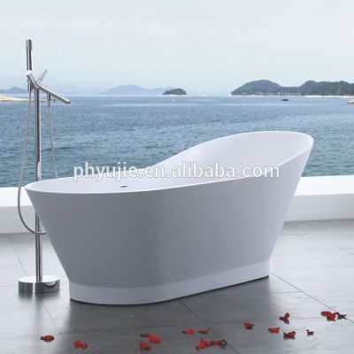 hot sale popular free standing bathtub artificial stone bathtub