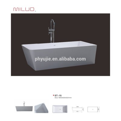 promotional rectangular stone resin bathtub resort bathtub