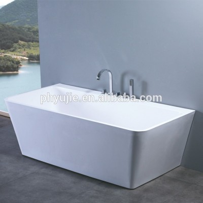 hot sale rectangular shaped composite stone bathtub