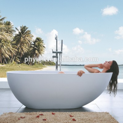 Oval solid surface bathtub freestanding bathtub ST-03