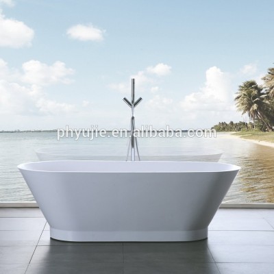 Promotional oval marble free standing bathtub with CE