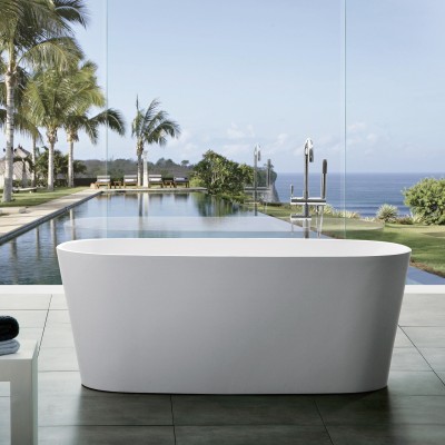 Artificial stone free standing bathtub ST-01