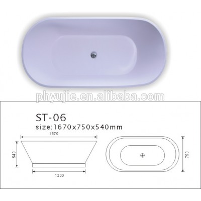 Popular poly marble free standing bathtub ST-06