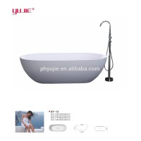 Luxury resort freestanding bathtub-oval stone resin bathtub-white cast stone bathtub