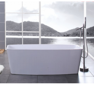 Square freestanding resin bathtub for shower