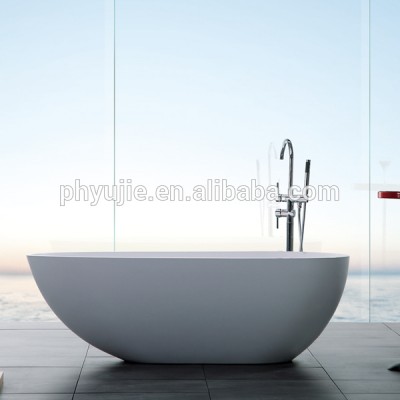 Luxury Freestanding stone bath tub-Solid surface stone resin bathtub-matte stone oval bathtub