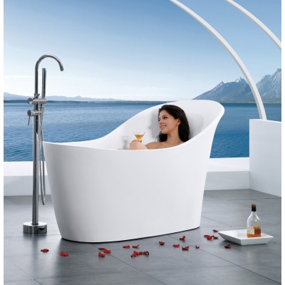 Hot sale artificial stone hotel project bathroom free standing bathtub